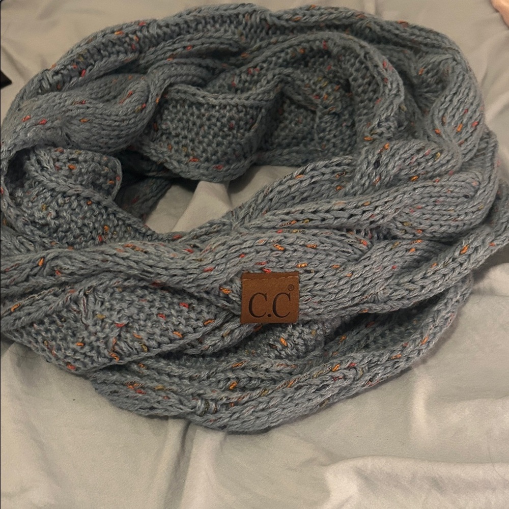 C.C Speckled Blue Knit Scarf